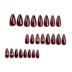 Pre Order: Bow Butterfly Almond Shaped Fake Nails
