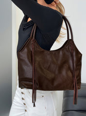 Speed Of Light Faux Leather Tote Bag Brown