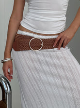 Amry Woven Belt Brown / Silver