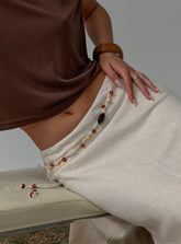 Melvena Bead Detail Woven Belt Multi