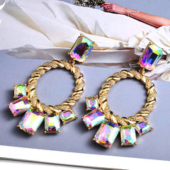 Pre Order: Bejeweled Twisted Loops Drop Earrings