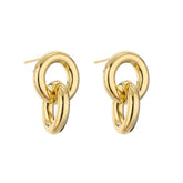 Geometric Linked Hoop Earrings