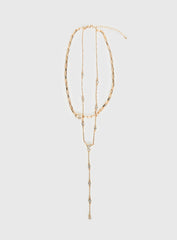Jasenia Layered Y Necklace Gold