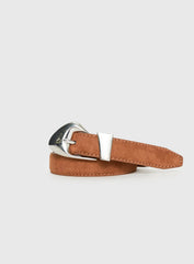 You're Strong Belt Faux Suede Brown / Silver