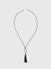 Melara Longline Tassel Necklace Black