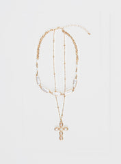 Isabellah Pearl Necklace Pack Gold