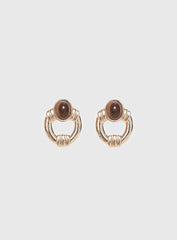 Allyza Gemstone Detail Earrings Gold