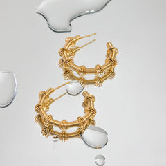 Pre Order: Bamboo Joint Coil Earrings