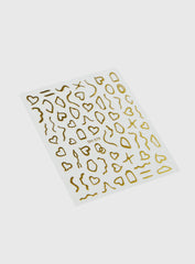 Floating Along Nail Stickers Gold