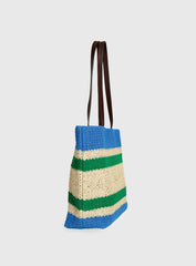 Encanto Tote Bag Blue / Green Stripe