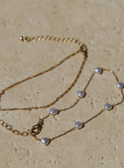 Sakina Pearl Anklet Pack Gold