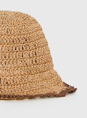Kindall Straw Bucket Hat Tan