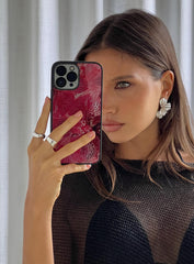 Hibiscus Haven iPhone Case Red Floral