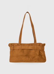 Views Of Capri Faux Suede Buckle Shoulder Bag Brown