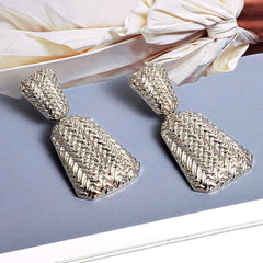 Pre Order: Basket Weave Texture Drop Earrings