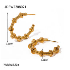 Pre Order: Bamboo Joint Coil Earrings