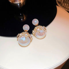 Mermaid Princess Pearl Double Sided Earrings