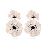Alloy Drip Oil Flower Earrings