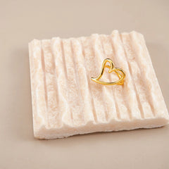 Heart Cutout Plated Copper Ring