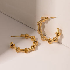 Pre Order: Bamboo Joint Coil Earrings