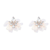 Elegant Vintage Alloy Diamond Flower Earrings