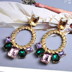 Pre Order: Bejeweled Twisted Loops Drop Earrings