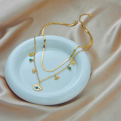 Pre Order: Blue Eyed Charms Multilayer Necklace