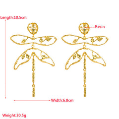 Rhinestone Dragonfly Drop Earrings