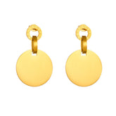 Geometric Circular Titanium Steel Drop Earrings