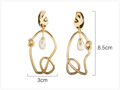 Dangling Faux Pearls Drop Earrings