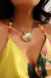 Rosella Statement Sea Shell Earring Set - Gold