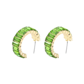 C-Hoop Colored Glass Earrings