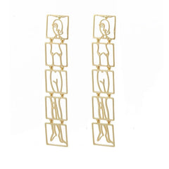 Pre Order: Body Individuality Statement Gold Dangle Drop Earrings