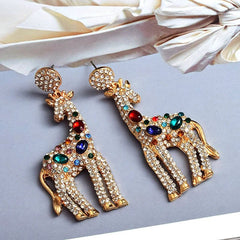 Pre Order: Bejeweled Giraffe Drop Earrings