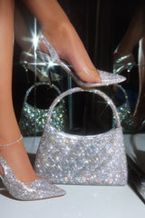 Bella Embellished Handbag - Silver