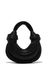 Azelie Double Knot Spaghetti Handbag - Black