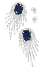 Tatiana Embellished Dangle Earring - Blue