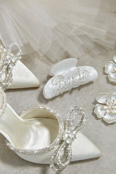 Special Day Embellished Hair Clip - White