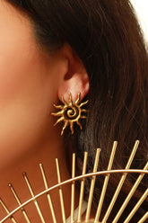 El Sol Gold Dipped Statement Earring - Gold