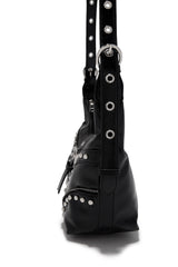 Elley Studded Shoulder Bag - Black