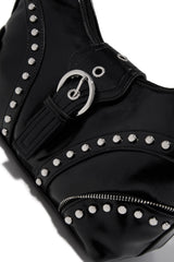 Elley Studded Shoulder Bag - Black