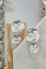 Emilia Embossed Dangle Statement Earring - Silver