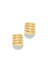 Halana Textured Statement Earring - Gold