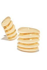 Halana Textured Statement Earring - Gold