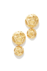 Emilia Embossed Dangle Statement Earring - Gold