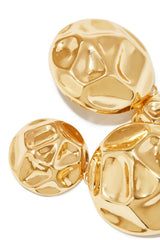 Emilia Embossed Dangle Statement Earring - Gold