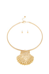 Rosella Statement Sea Shell Earring Set - Gold