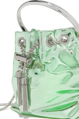 Jilian Metallic Bucket Bag - Green