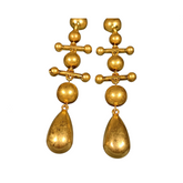 Retro Beads Silver Needle Earrings