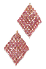 Let's Party Ombre Embellished Earring - Pink